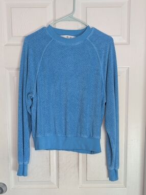 Tavi Ease Crew Terry Sweatshirt Women XS Light Blue